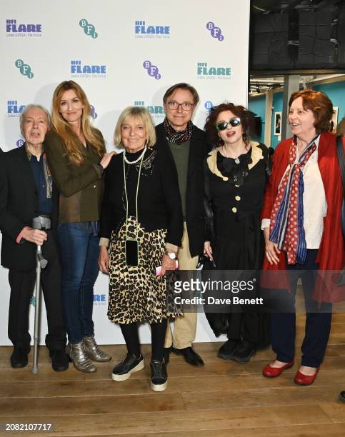 Nickolas Grace, Natascha McElhone, Celestia Fox, Adrian Ross Magenty, Helena Bonham Carter and Greta Scacchi attend the "Merchant Ivory" screening...