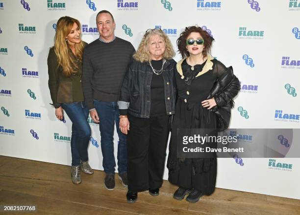 Natascha McElhone, Stephen Soucy, Jenny Beavan and Helena Bonham Carter attend the "Merchant Ivory" screening during BFI Flare 2024 at BFI Southbank...