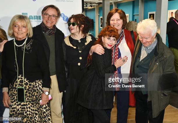 Celestia Fox, Adrian Ross Magenty, Helena Bonham Carter, Susie Lindeman, Greta Scacchi and John Bright attend the "Merchant Ivory" screening during...