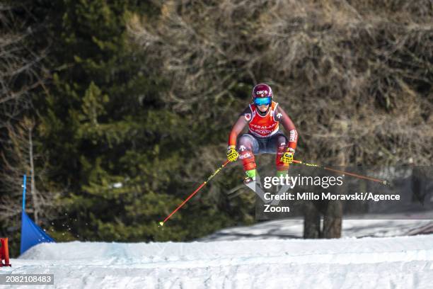 Marielle Thompson of Team Canada takes 1st place during the FIS Freestyle Ski Cross World Cup Men's and Women's Ski Cross on March 16, 2024 in...