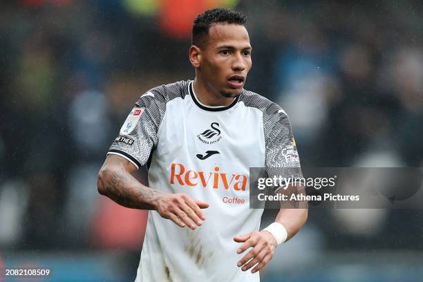 Ronald of Swansea City in action during the Sky Bet Championship match between Swansea City and Cardiff City at the Swansea.com Stadium on March 16,...