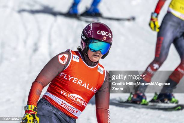 Marielle Thompson of Team Canada takes 1st place during the FIS Freestyle Ski Cross World Cup Men's and Women's Ski Cross on March 16, 2024 in...