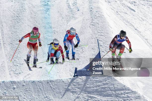 Marielle Berger Sabbatel of Team France in action during the FIS Freestyle Ski Cross World Cup Men's and Women's Ski Cross on March 16, 2024 in...