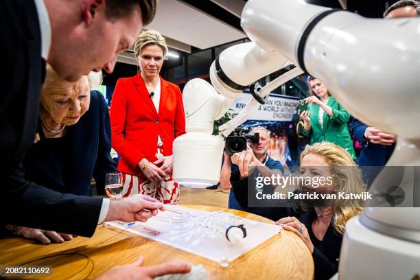 Princess Beatrix of The Netherlands and Princess Mabel of The Netherlands attend the award ceremony of the Prince Friso engineer prize at the Haagse...