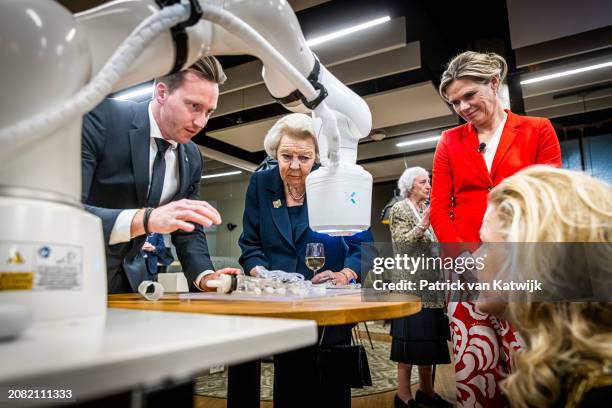 Princess Beatrix of The Netherlands and Princess Mabel of The Netherlands attend the award ceremony of the Prince Friso engineer prize at the Haagse...
