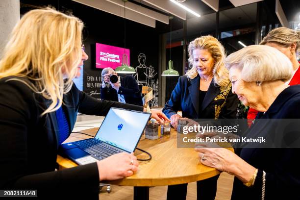 Princess Beatrix of The Netherlands and Princess Mabel of The Netherlands attend the award ceremony of the Prince Friso engineer prize at the Haagse...