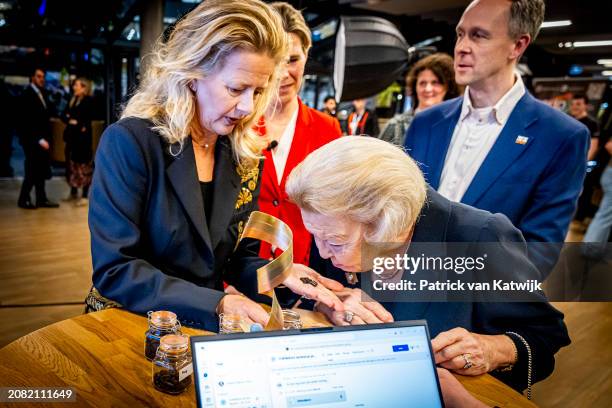 Princess Beatrix of The Netherlands and Princess Mabel of The Netherlands attend the award ceremony of the Prince Friso engineer prize at the Haagse...