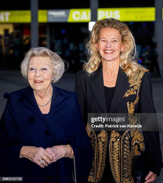 Princess Beatrix of The Netherlands and Princess Mabel of The Netherlands attend the award ceremony of the Prince Friso engineer prize at the Haagse...