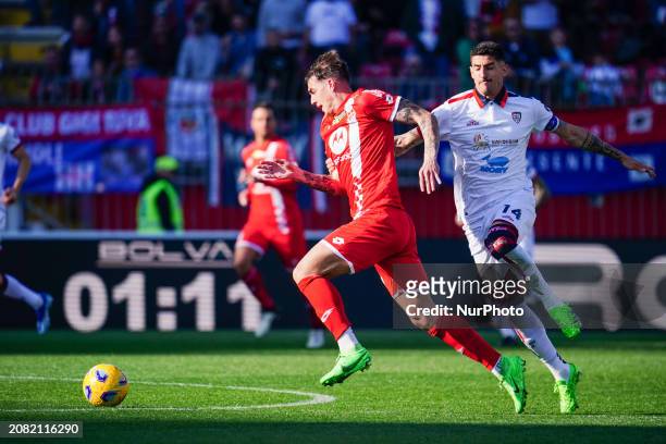 Daniel Maldini of AC Monza is playing in the Italian Serie A football match against Cagliari Calcio at U-Power Stadium in Monza, Italy, on March 16,...
