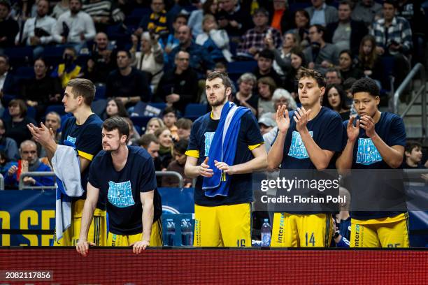 Bench from ALBA Berlin during the EasyCredit Basketball Bundesliga match between ALBA Berlin and the Tigers Tübingen at Mercedes-Benz Arena on 16th...