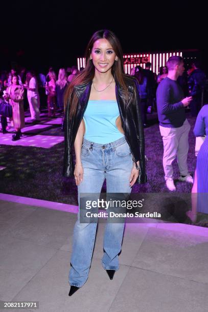 Brenda Song attends as Christina Aguilera celebrates the launch of Clarins Multi Active on March 15, 2024 in Los Angeles, California.