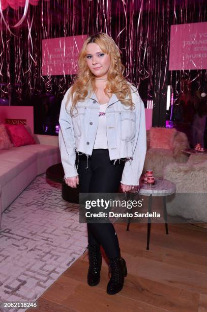 Abigail Breslin attends as Christina Aguilera celebrates the launch of Clarins Multi Active on March 15, 2024 in Los Angeles, California.