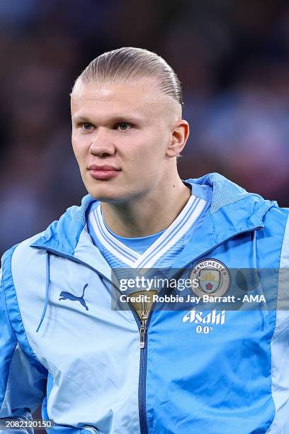 Erling Haaland of Manchester City during the Emirates FA Cup Quarter Final match between Manchester City and Newcastle United at Etihad Stadium on...