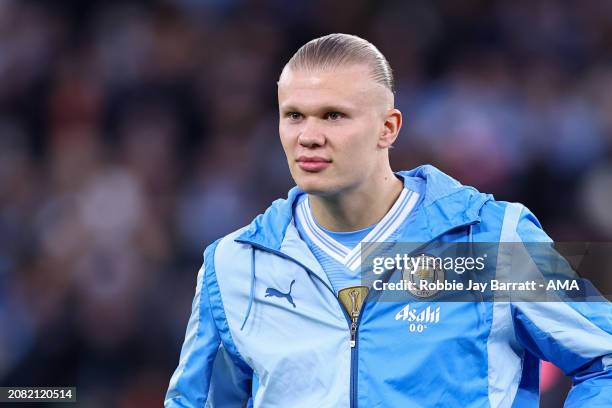 Erling Haaland of Manchester City during the Emirates FA Cup Quarter Final match between Manchester City and Newcastle United at Etihad Stadium on...