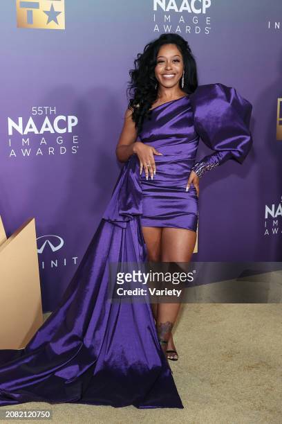 DomiNque Perry at the 55th NAACP Image Awards held at The Shrine Auditorium on March 16, 2024 in Los Angeles, California.