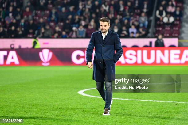 Adrian Mutu is participating in the match between CFR 1907 Cluj and FC Universitatea Craiova at Dr. Constantin Radulescu Stadium in Cluj-Napoca,...