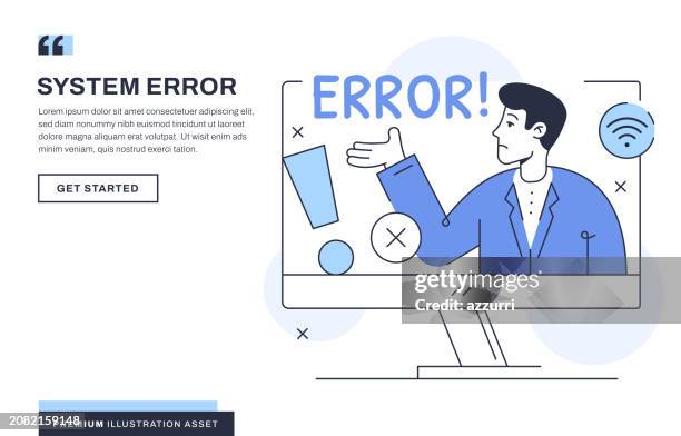 system error illustration - computer network error stock illustrations
