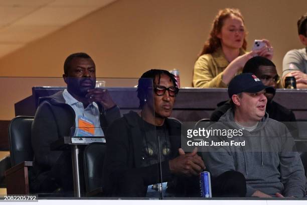 Former NBA player Scottie Pippen looks on during the first half between the Memphis Grizzlies and the Charlotte Hornets at FedExForum on March 13,...