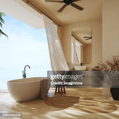 Bagno sereno su un'isola tropicale Bagno sereno su un'isola tropicale