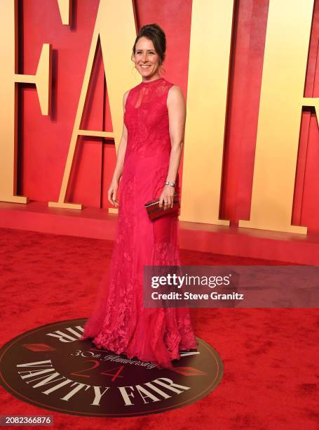 Anne Wojcicki arrives at the 2024 Vanity Fair Oscar Party Hosted By Radhika Jones at Wallis Annenberg Center for the Performing Arts on March 10,...