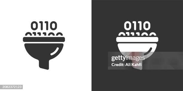 data filter solid icons. containing data, strategy, planning, research solid icons collection. vector illustration. for website design, logo, app, template, ui, etc - computer security expert stock illustrations