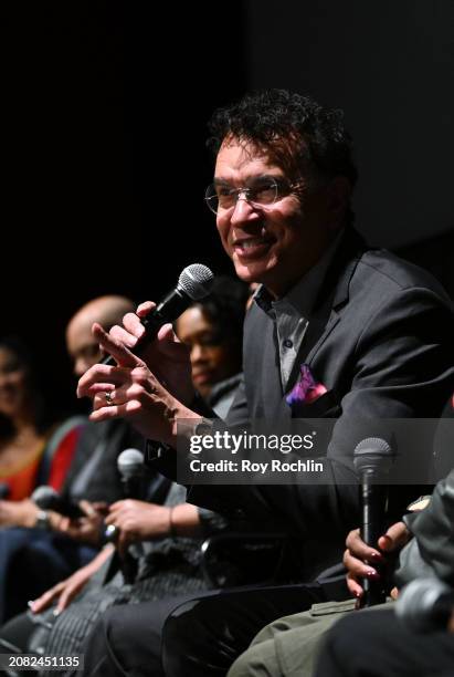 Brian Stokes Mitchell speaks during the Shirley Advance Screening at BAM Brooklyn Academy of Music on March 13, 2024 in New York City.