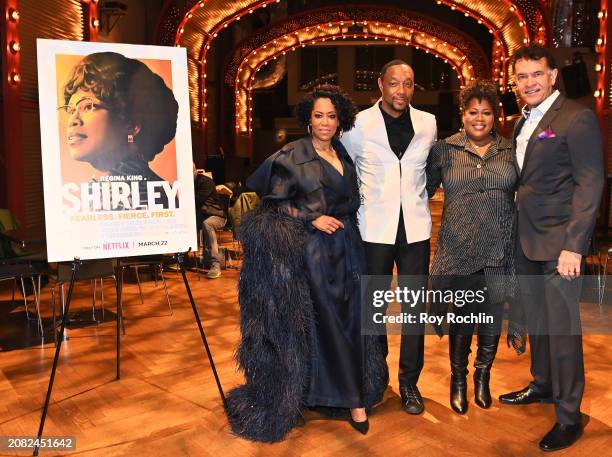 Regina King, Dorian Crossmond Missick, Reina King and Brian Stokes Mitchell attend the Shirley Advance Screening at BAM Brooklyn Academy of Music on...