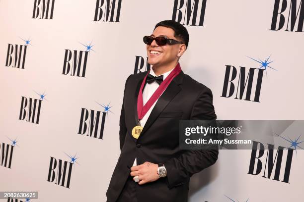 Eduin Caz of Grupo Firme attends the BMI Latin Awards 2024 at Beverly Wilshire, A Four Seasons Hotel on March 13, 2024 in Beverly Hills, California.