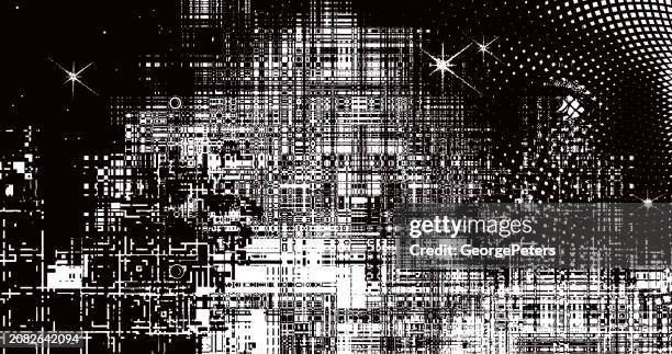 artificial intelligence with glitch technique - lcd screen texture stock illustrations