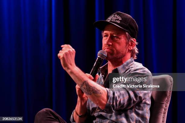 Chris Shiflett speaks during The Drop: Chris Shiflett at GRAMMY Museum L.A. Live on March 13, 2024 in Los Angeles, California.