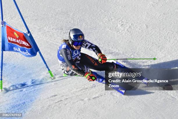 Alice Robinson of Team New Zealand in action during the Audi FIS Alpine Ski World Cup Finals Women's Giant Slalom on March 17, 2024 in Saalbach...