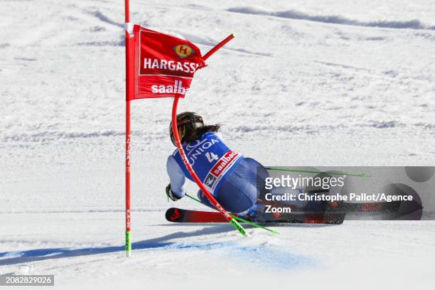 Federica Brignone of Team Italy in action during the Audi FIS Alpine Ski World Cup Finals Women's Giant Slalom on March 17, 2024 in Saalbach Austria.