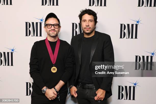 Andrés Torres and Mauricio Rengifo attend the BMI Latin Awards 2024 at Beverly Wilshire, A Four Seasons Hotel on March 13, 2024 in Beverly Hills,...