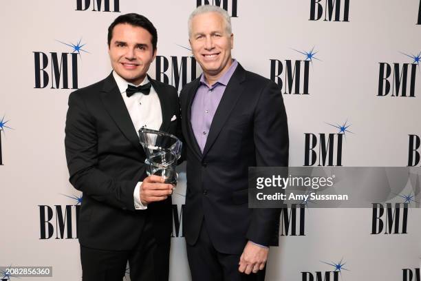 Horacio Palencia and Mike Steinberg attend the BMI Latin Awards 2024 at Beverly Wilshire, A Four Seasons Hotel on March 13, 2024 in Beverly Hills,...