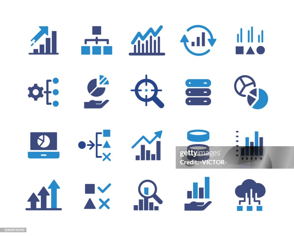Datenanalyse-Symbole - Klassische Grafikserie