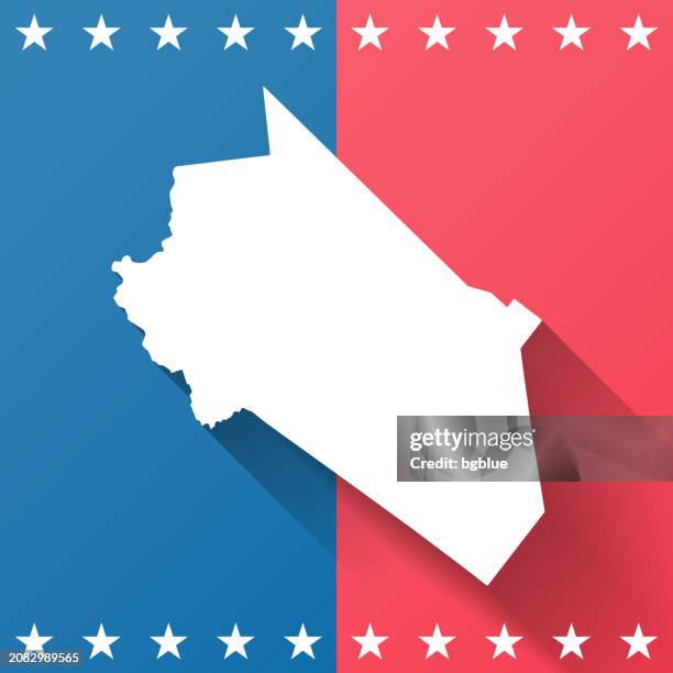 belknap county, new hampshire. map on blue and red background - laconia new hampshire stock illustrations