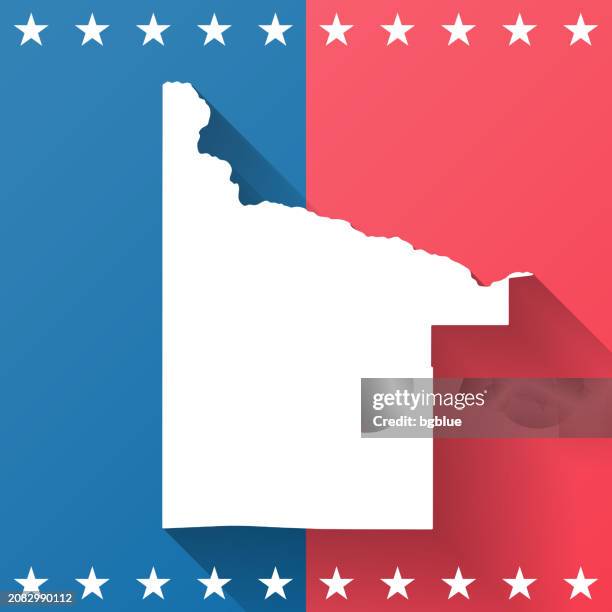 twinfalls county, idaho. map on blue and red background - twin falls idaho stock illustrations