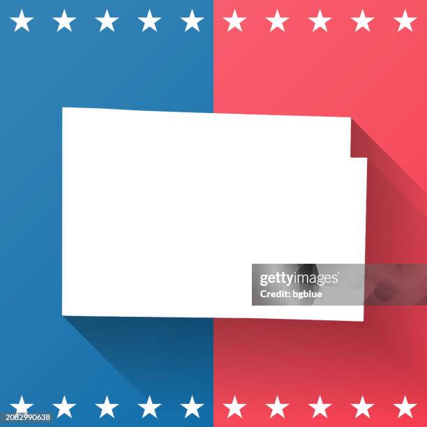jasper county, missouri. map on blue and red background - carthage missouri stock illustrations