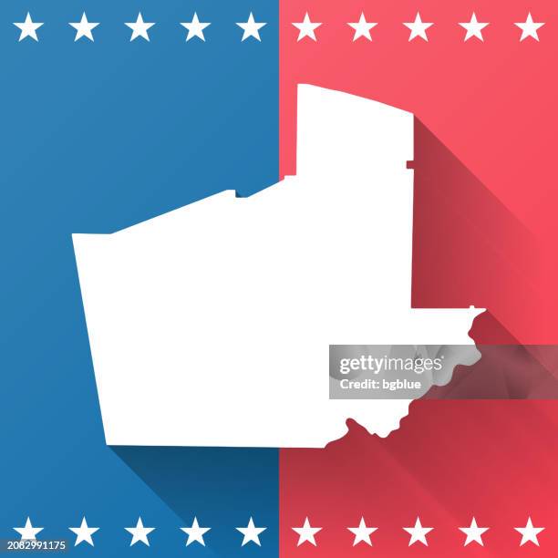 carroll county, georgia. map on blue and red background - carrollton georgia stock illustrations