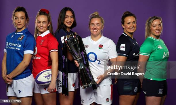 Elisa Giordano, Italy captain, Hannah Jones, Wales captain, Manae Feleu, France captain, Marlie Packer, England captain, Rachel Malcolm, Scotland...