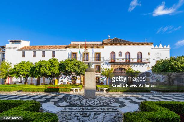 plaza de los naranjos in marbella, a central square with orange trees (andalusia, spain) - town hall square fotografías e imágenes de stock