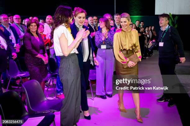 Queen Máxima attends the National Circular Economy Conference in De Vasim on March 14, 2024 in Nijmegen, Netherlands. The conference is organized by...