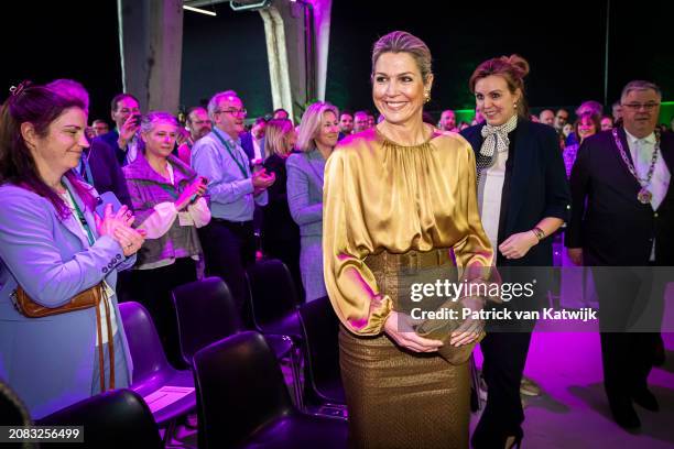 Queen Máxima attends the National Circular Economy Conference in De Vasim on March 14, 2024 in Nijmegen, Netherlands. The conference is organized by...