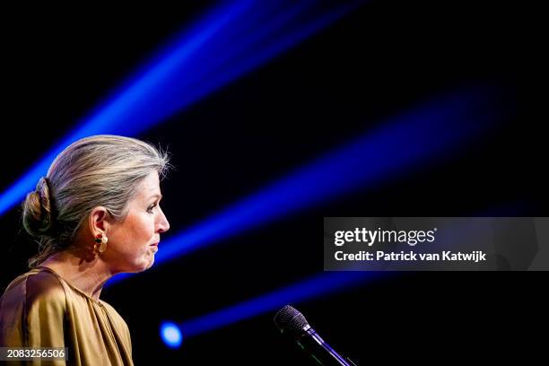 Queen Máxima attends the National Circular Economy Conference in De Vasim on March 14, 2024 in Nijmegen, Netherlands. The conference is organized by...