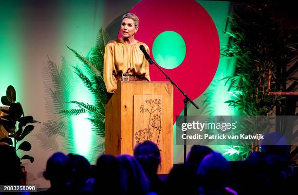 Queen Máxima attends the National Circular Economy Conference in De Vasim on March 14, 2024 in Nijmegen, Netherlands. The conference is organized by...