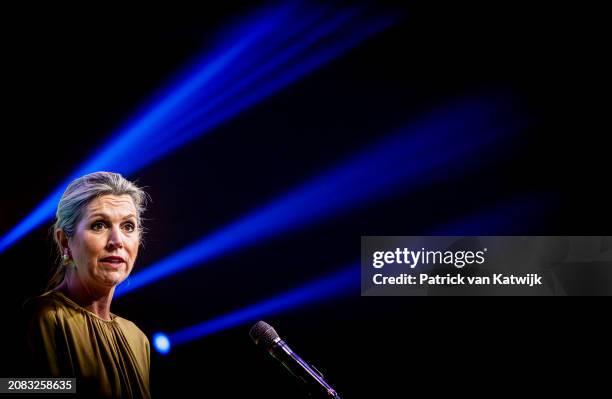 Queen Máxima attends the National Circular Economy Conference in De Vasim on March 14, 2024 in Nijmegen, Netherlands. The conference is organized by...