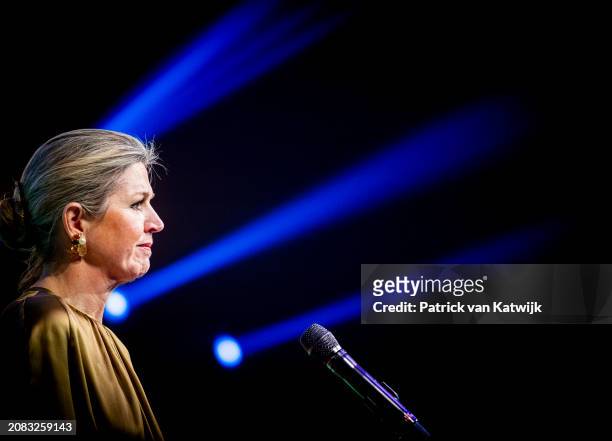 Queen Máxima attends the National Circular Economy Conference in De Vasim on March 14, 2024 in Nijmegen, Netherlands. The conference is organized by...
