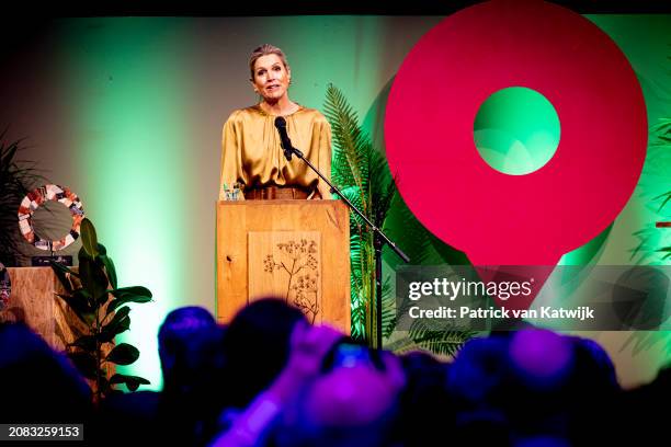 Queen Máxima attends the National Circular Economy Conference in De Vasim on March 14, 2024 in Nijmegen, Netherlands. The conference is organized by...