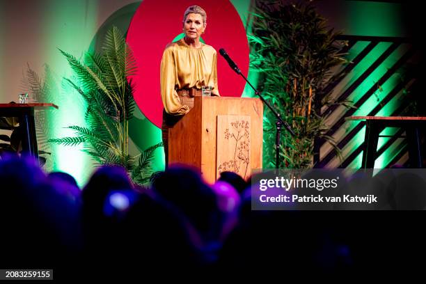 Queen Máxima attends the National Circular Economy Conference in De Vasim on March 14, 2024 in Nijmegen, Netherlands. The conference is organized by...