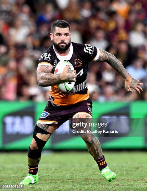 Adam Reynolds of the Broncos in action during the round two NRL match between the Brisbane Broncos and South Sydney Rabbitohs at Suncorp Stadium, on...